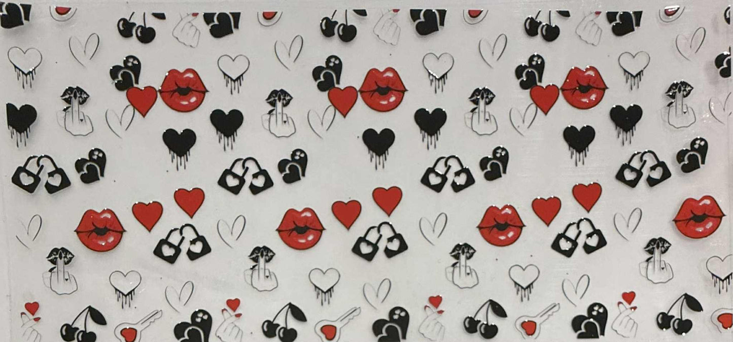 16oz UV DTF wrap Hearts 1