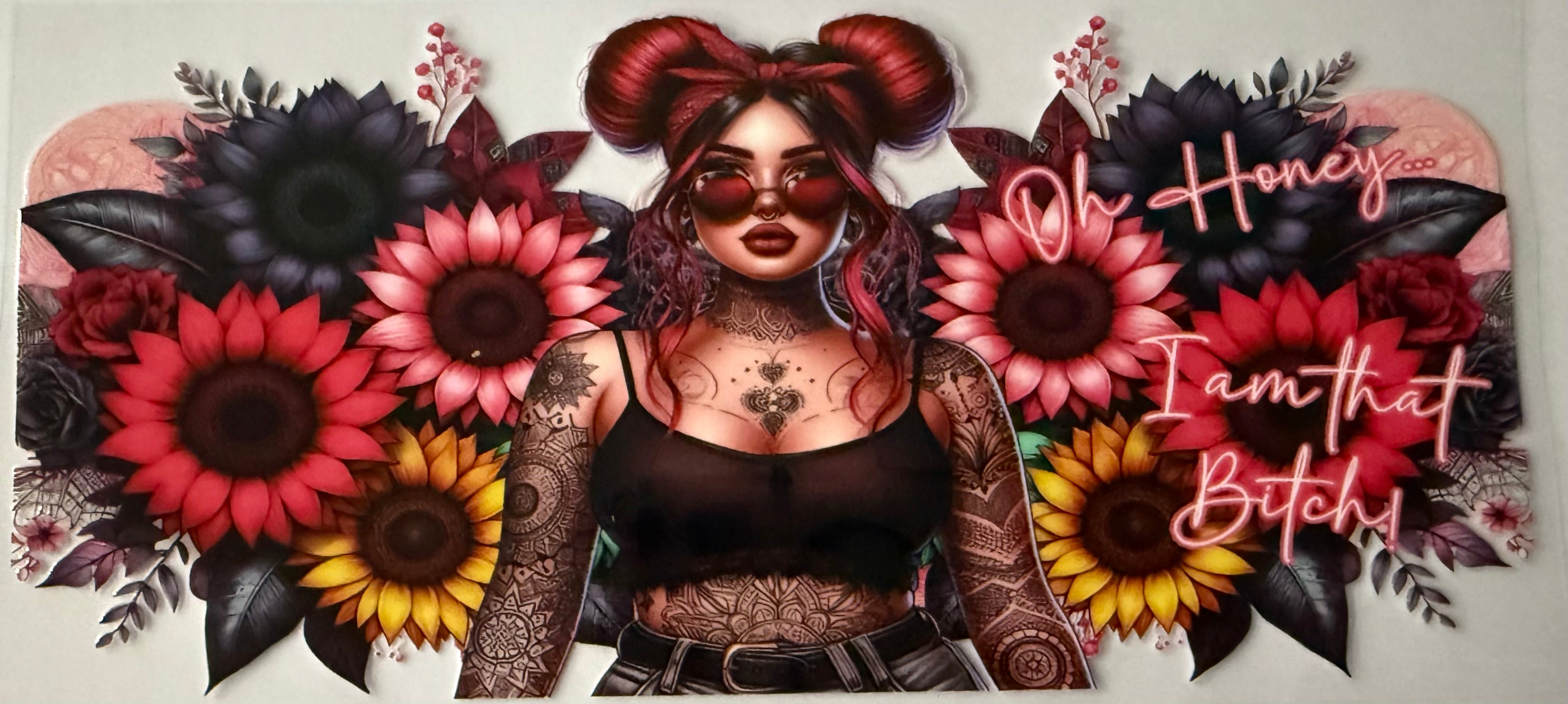 16oz UV DTF Wrap Tattoo Girls Quotes 12