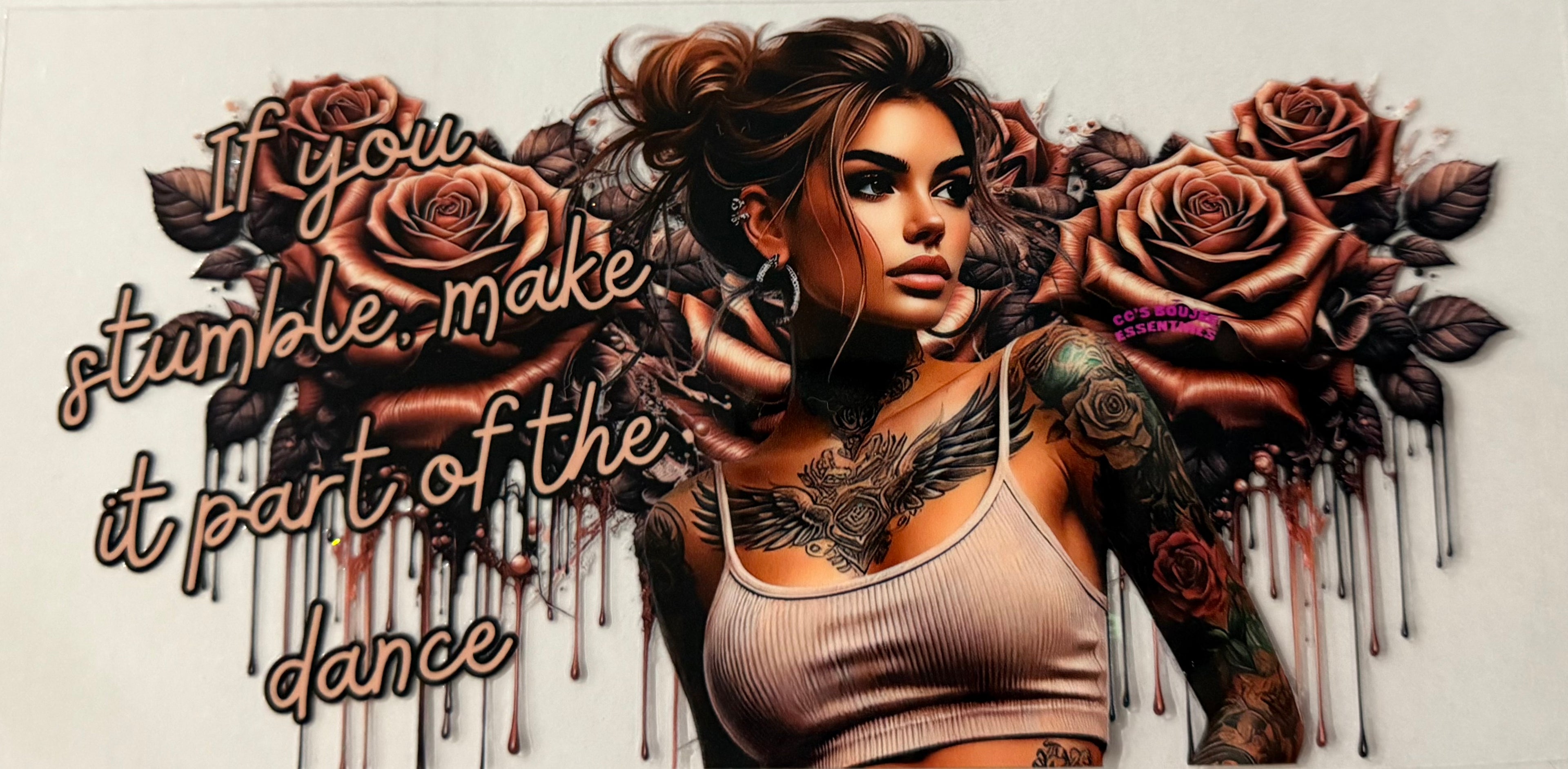 16oz UV DTF Wrap Tattoo Girls Quotes 16