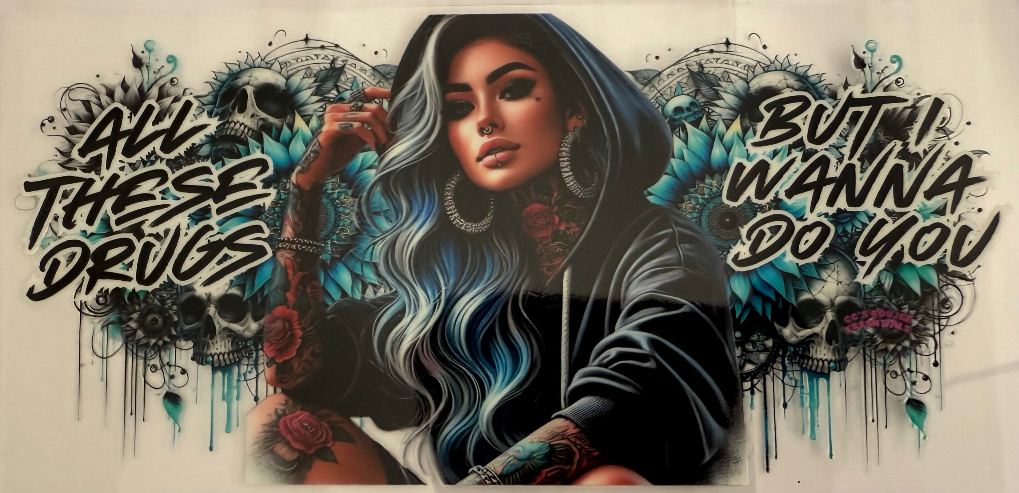 16oz UV DTF Wrap Tattoo Girls Quotes 21