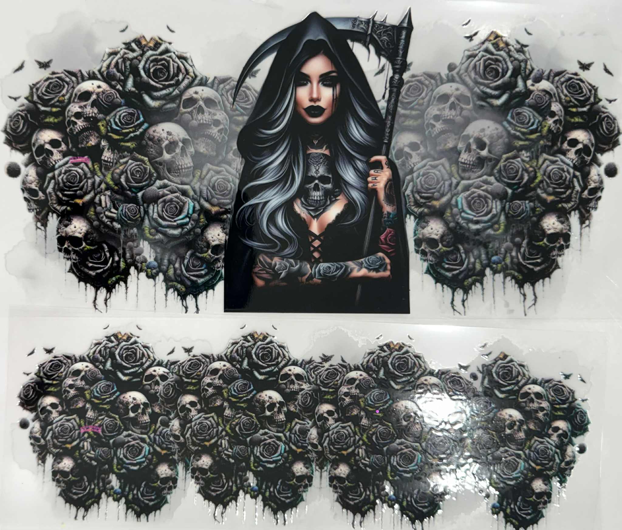 40oz UV DTF Wrap Reaper Girl