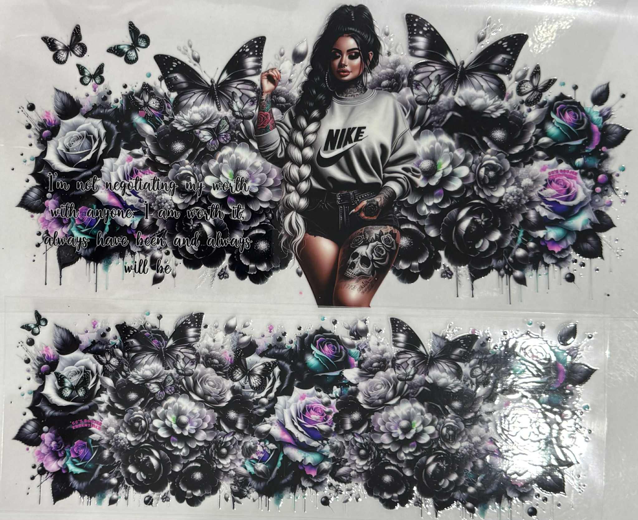 40oz UV DTF Wrap Butterfly