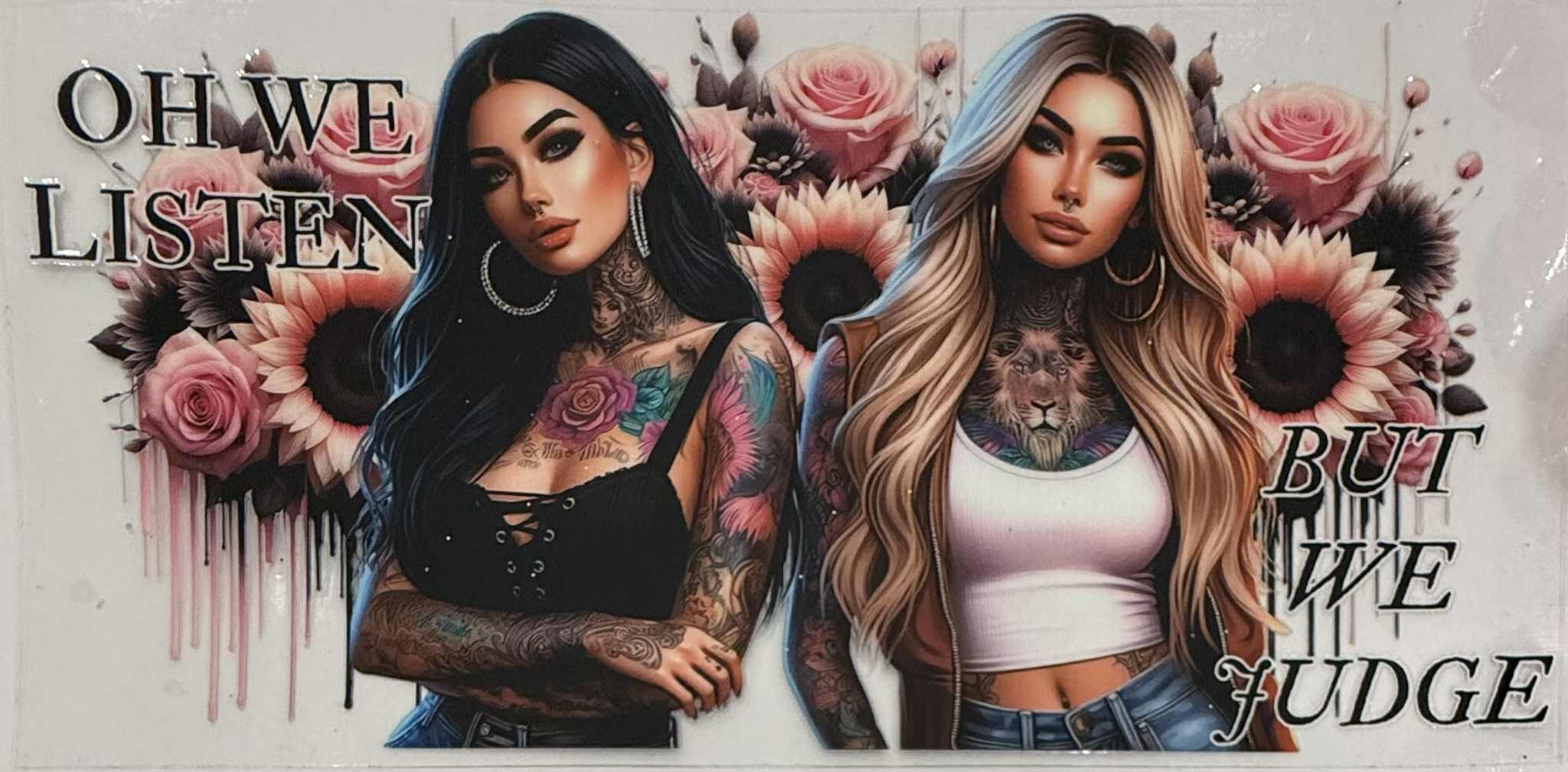 16oz UV DTF Wrap Tattoo Girls Quotes 41