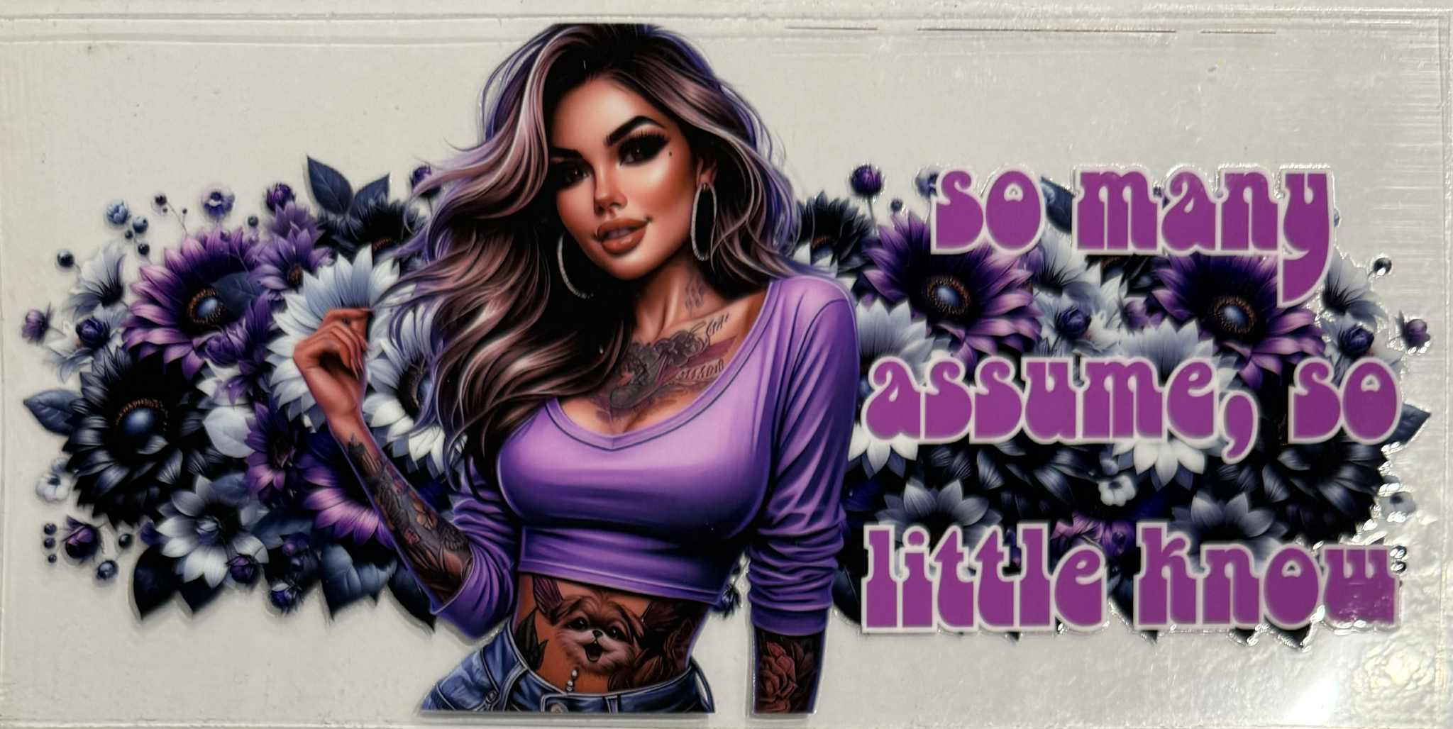 16oz UV DTF Wrap Tattoo Girls Quotes 66