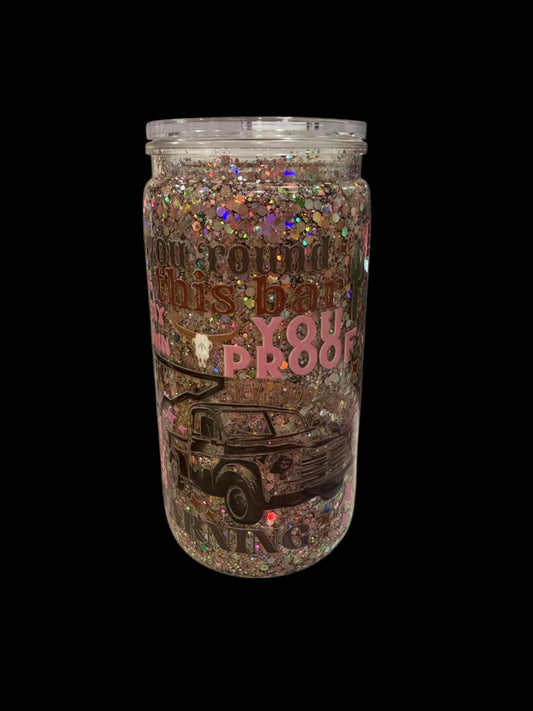 16oz Acrylic Snowglobe Morgan Rosegold