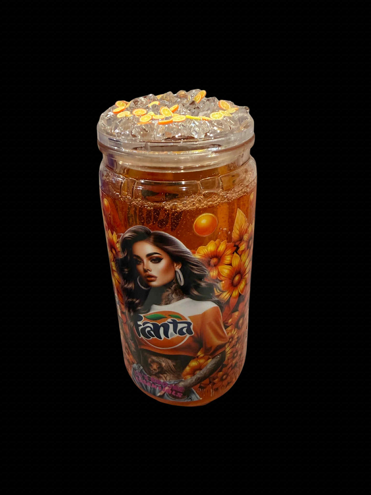 16oz Premade Snowglobe tumbler- Fanta