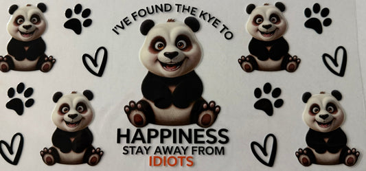 16oz UV DTF wrap Panda Happiness