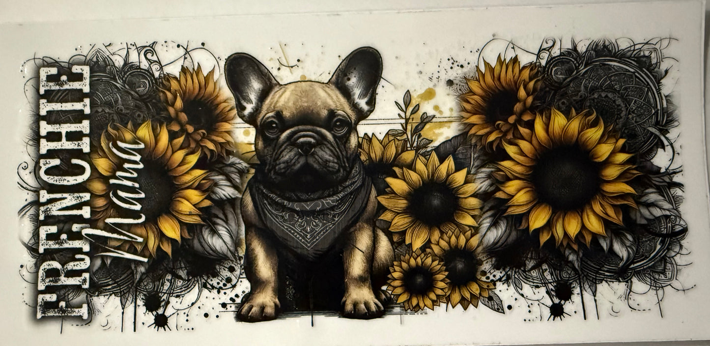 16oz UV DTF wrap Frenchie mumma