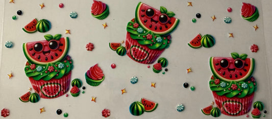 16oz UV DTF wrap watermelon cake