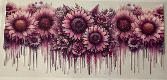 16oz UV DTF wrap purple sunflower