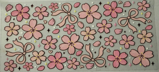 16oz UV DTF wrap Frangipani bow