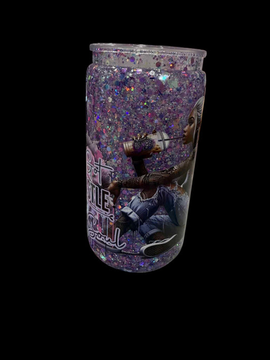 16oz Acrylic Snowglobe Hustle Purple